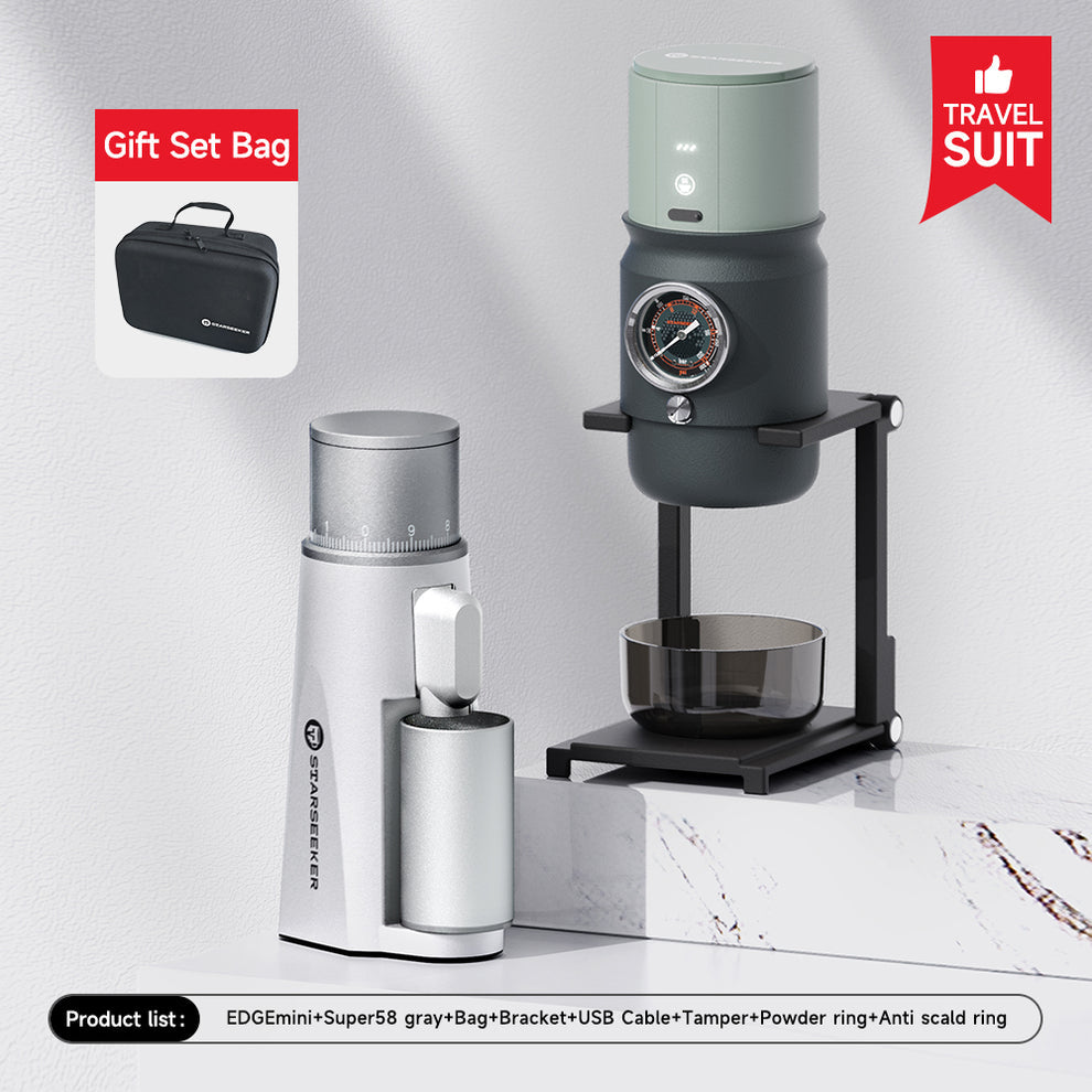 【Kit】STARSEEKER EDGE Mini Portable Electric Coffee Grinder and Super58 Portable Coffee Machine Set