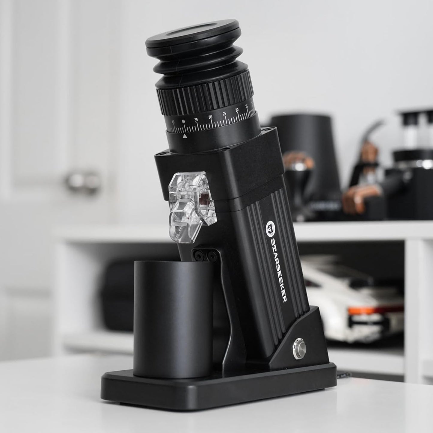 STARSEEKER E55 Pro Electric Coffee Grinder, 55mm Titanium Conical Burr - Professional Espresso Grinder with Stepless Adjustment & Anti-Static Tech, for Home, Office, Café Use