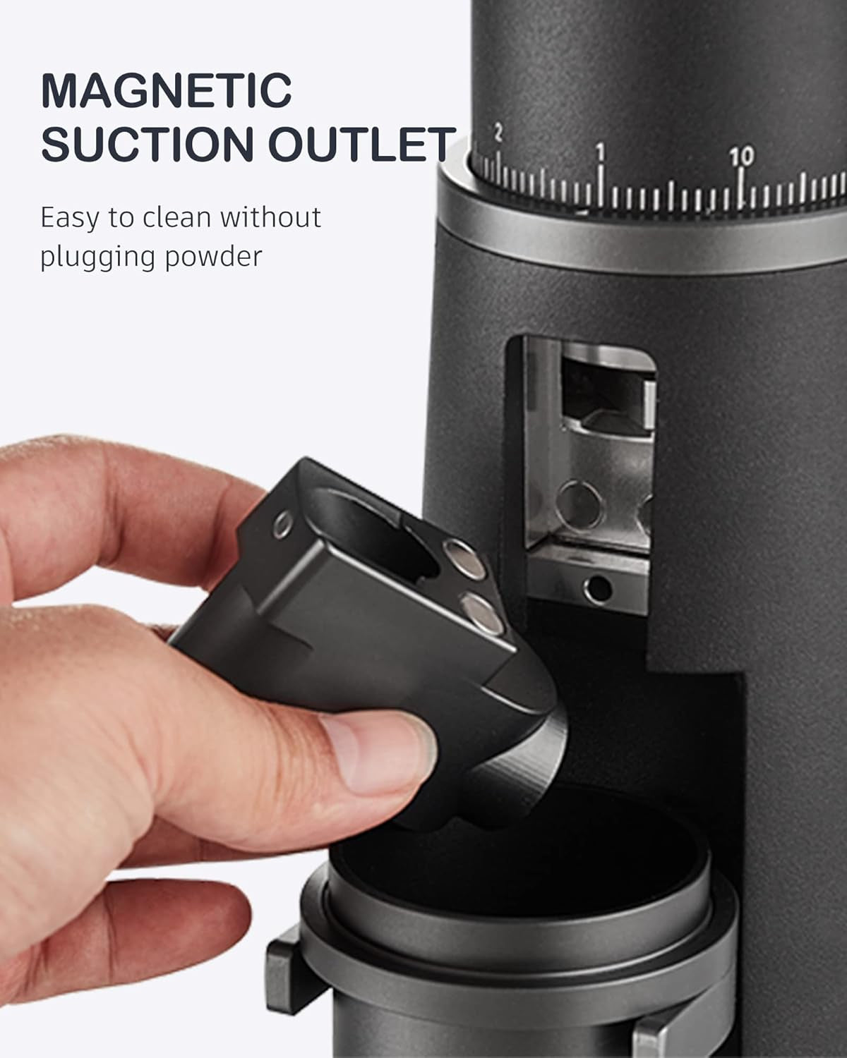 STARSEEKER EDGE3.0 Electric Coffee Grinder Aluminum Automatic Coffee Bean Grinder for French Press Drip Coffee and Espresso Removable Fineness Adjustment Magnetic Suction Port with Cup (Black)