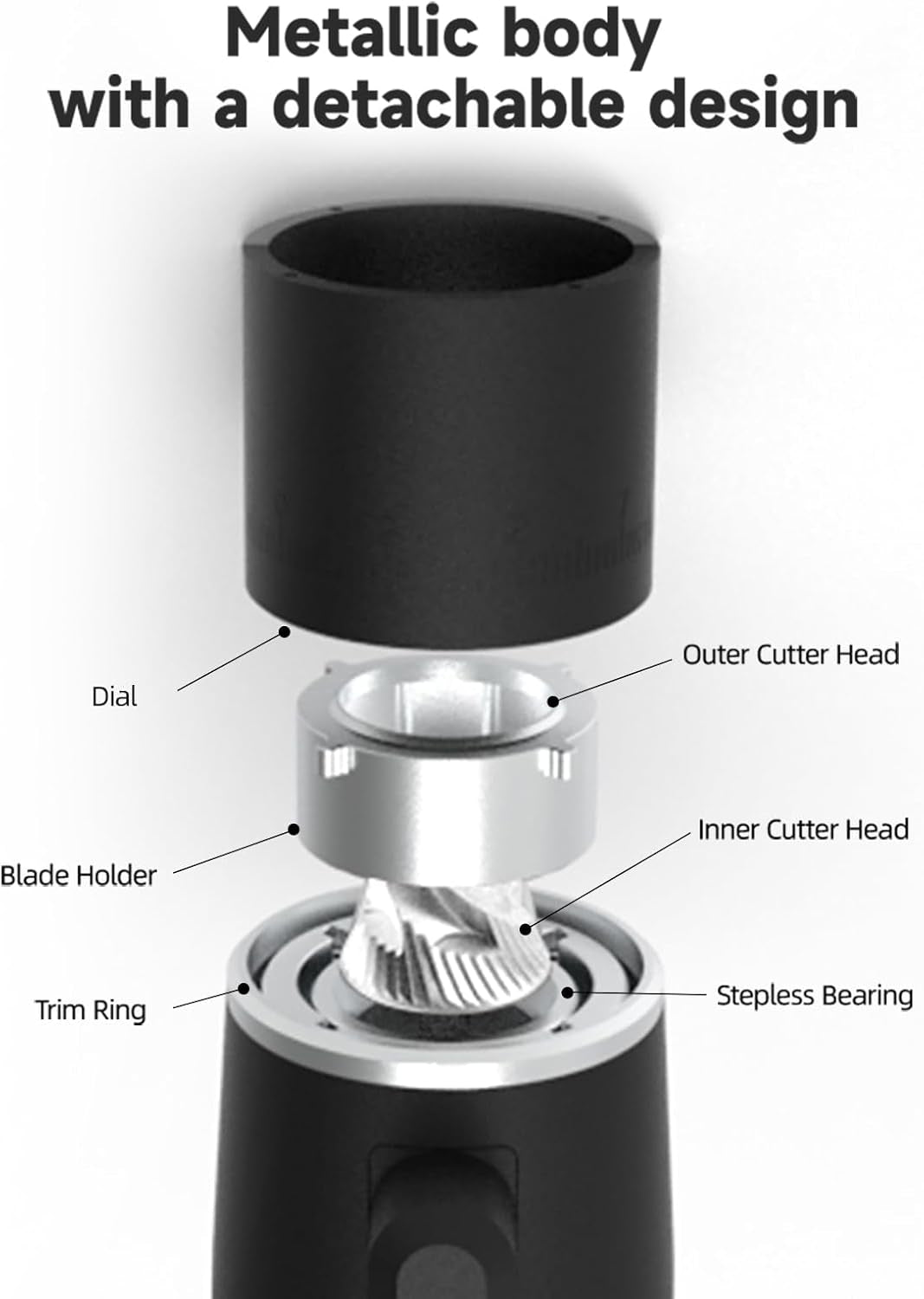 STARSEEKER EDGE mini Portable Coffee Grinder -Pocket Sized Conical Burr Grinder with 2600mAh Battery & 0.1mm Stepless Adjustment for Espresso, Pour Over, Cold Brew, Camping, Travel, Home & Office Use