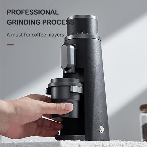 STARSEEKER EDGE3.0 Electric Coffee Grinder Aluminum Automatic Coffee Bean Grinder for French Press Drip Coffee and Espresso Removable Fineness Adjustment Magnetic Suction Port with Cup (Black)