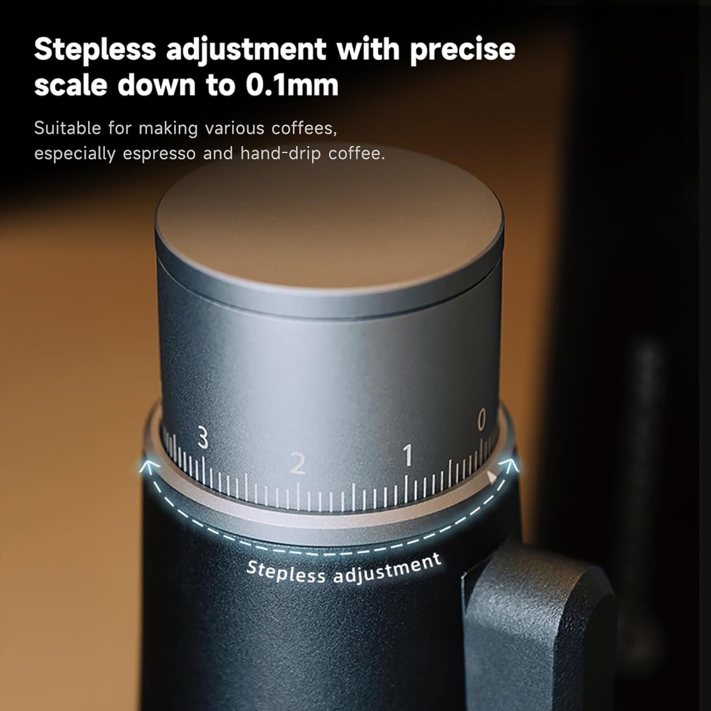 STARSEEKER EDGE mini Portable Coffee Grinder -Pocket Sized Conical Burr Grinder with 2600mAh Battery & 0.1mm Stepless Adjustment for Espresso, Pour Over, Cold Brew, Camping, Travel, Home & Office Use