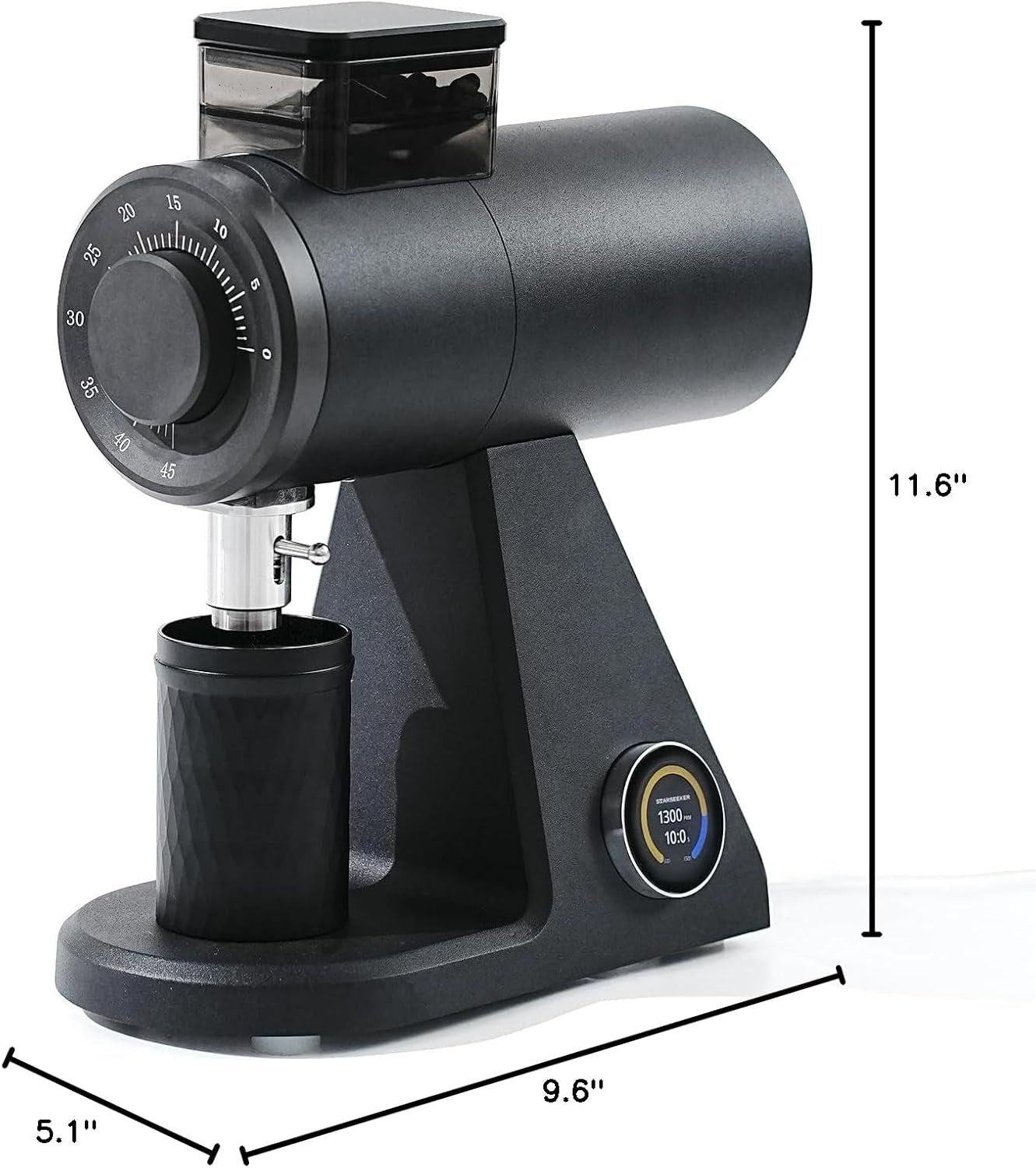 STARSEEKER AK74 Electric Bean Grinder 74mm Titanium Flat Knife Espresso Hand-brewed Coffee Home Commercial adjustable speed Coffee Burr Grinder with timer
