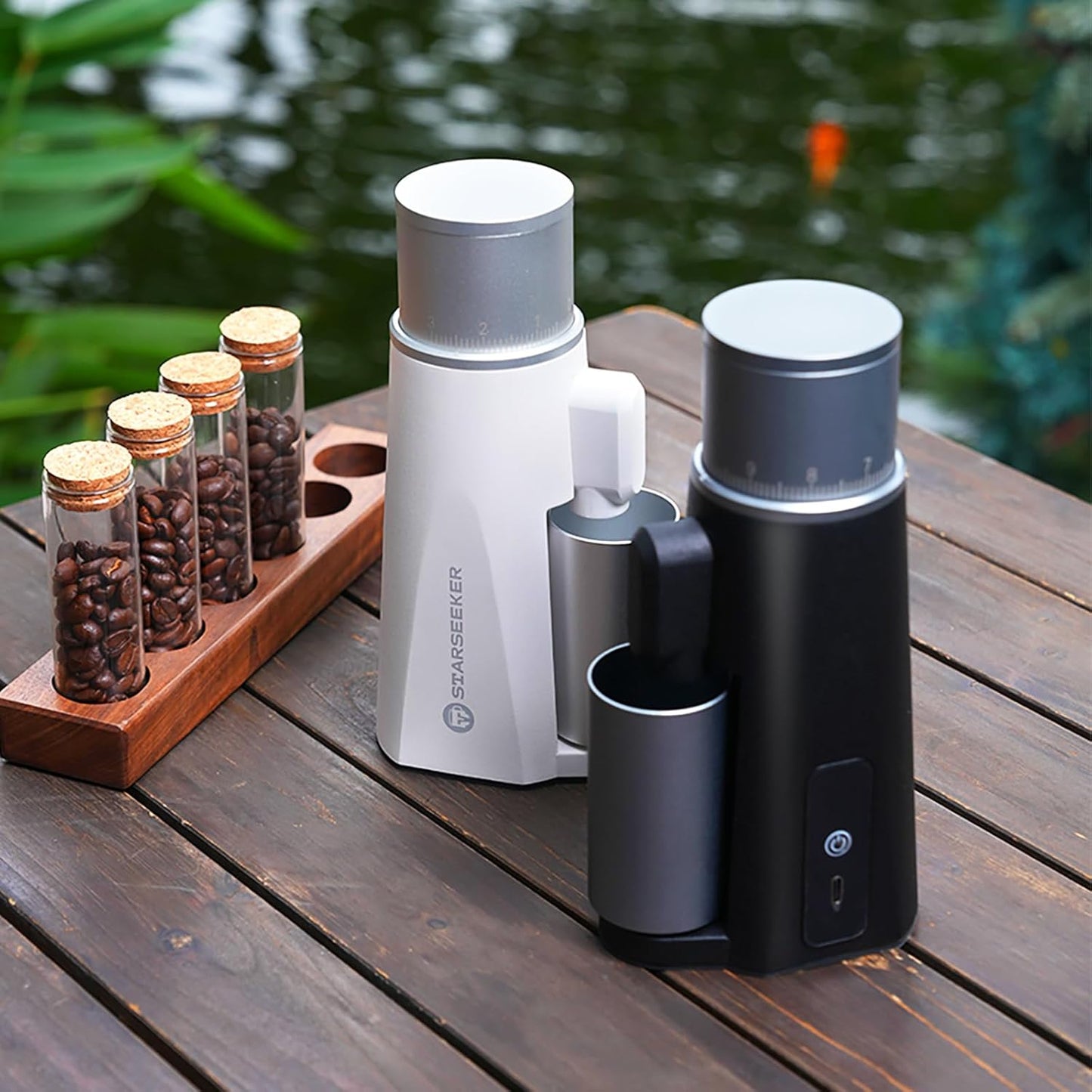 STARSEEKER EDGE mini Portable Coffee Grinder -Pocket Sized Conical Burr Grinder with 2600mAh Battery & 0.1mm Stepless Adjustment for Espresso, Pour Over, Cold Brew, Camping, Travel, Home & Office Use