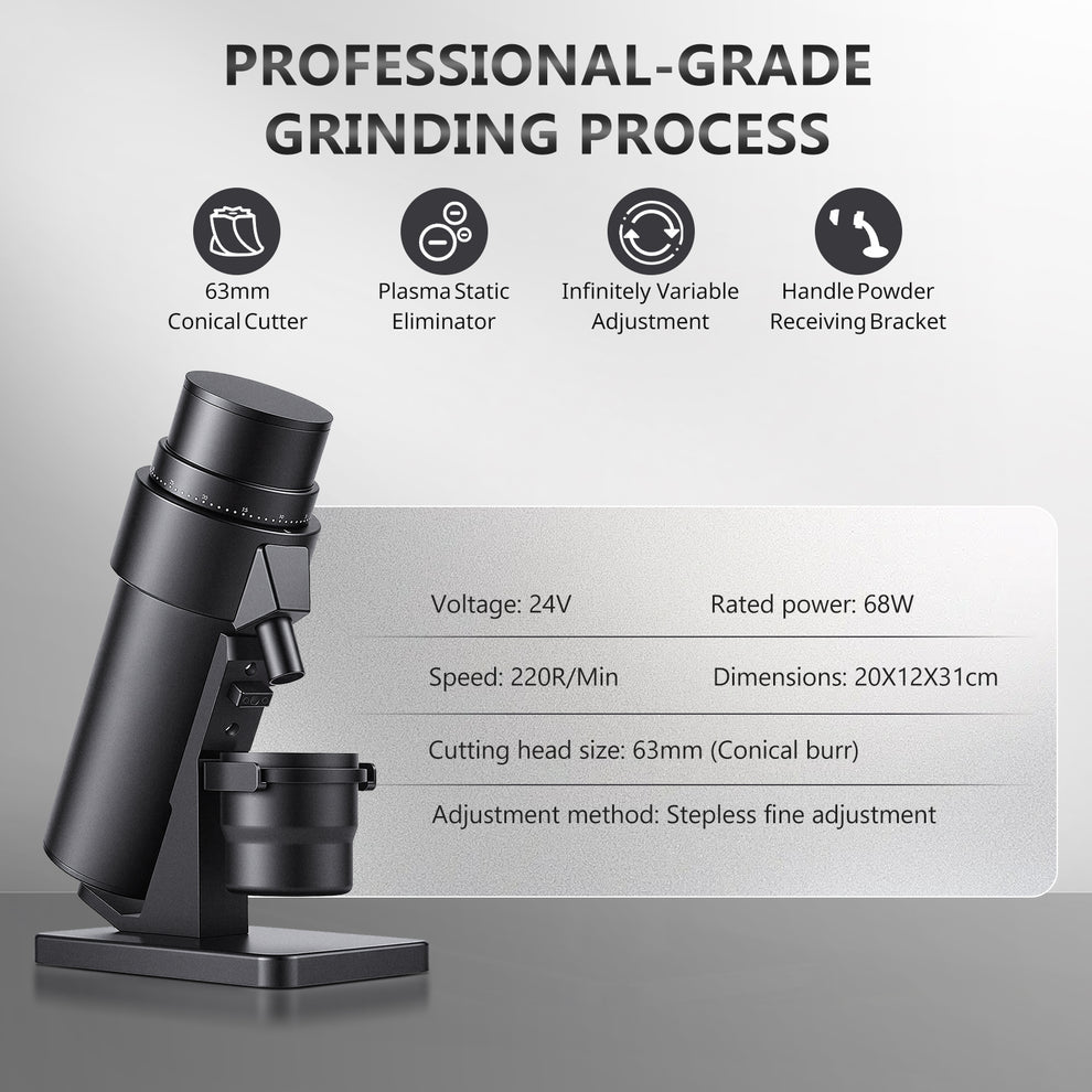 STARSEEKER EDGE Plus Electric Coffee Grinder,63MM Burr Coffee Grinder Hand Brew Coffee Bean Grinder Stepless Fineness Adjustment Removable Magnetic Suction Port
