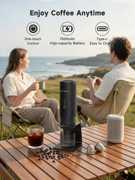 STARSEEKER S58 Portable Coffee Maker Travel Electric Capsule Espresso Machine With USB-C Wireless Heating Bottomless Extraction