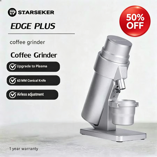 STARSEEKER EDGE Plus Electric Coffee Grinder,63MM Burr Coffee Grinder Hand Brew Coffee Bean Grinder Stepless Fineness Adjustment Removable Magnetic Suction Port