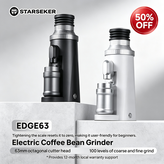 STARSEEKER EDGE63 Electric Coffee Grinder 63mm Cone Burr Espresso Brew Stepped fineness adjustment Bean Grinder Plasma Black