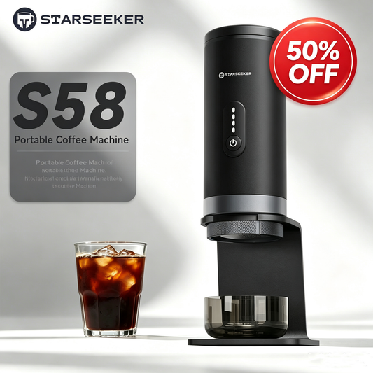 STARSEEKER S58 Portable Coffee Maker Travel Electric Capsule Espresso Machine With USB-C Wireless Heating Bottomless Extraction