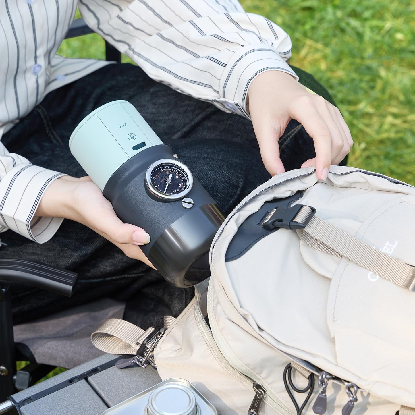 STARSEEKER Super58 Portable Espresso Machine, 18-20g Adjustable Pressure, USB-C Car Coffee Maker for Camping, RV, Hiking & Office