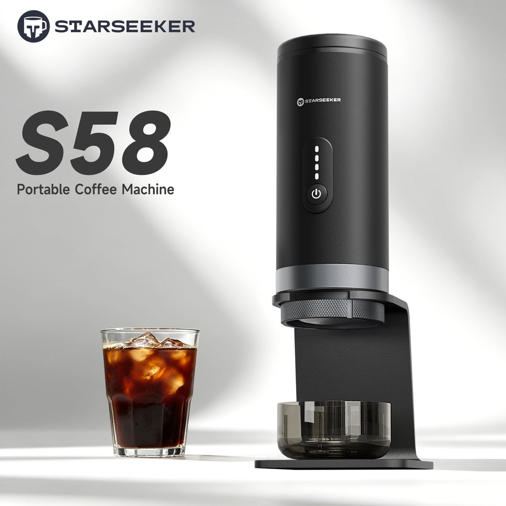 STARSEEKER S58 Portable Coffee Maker Travel Electric Capsule Espresso Machine With USB-C Wireless Heating Bottomless Extraction