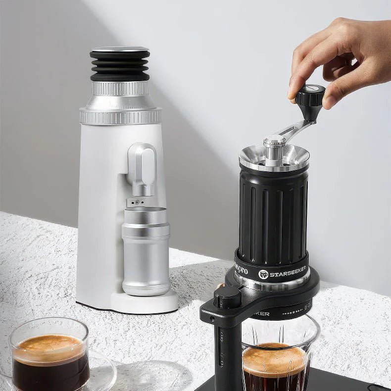 STARSEEKER EDGE63 Electric Coffee Grinder 63mm Cone Burr Espresso Brew Stepped fineness adjustment Bean Grinder Plasma Black