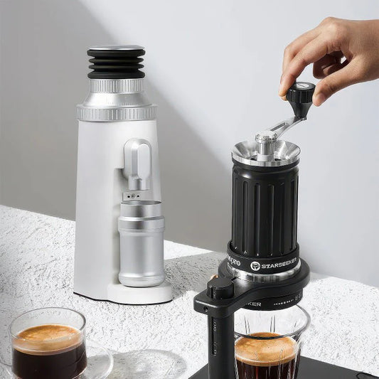 STARSEEKER EDGE63 Electric Coffee Grinder 63mm Cone Burr Espresso Brew Stepped fineness adjustment Bean Grinder Plasma Black