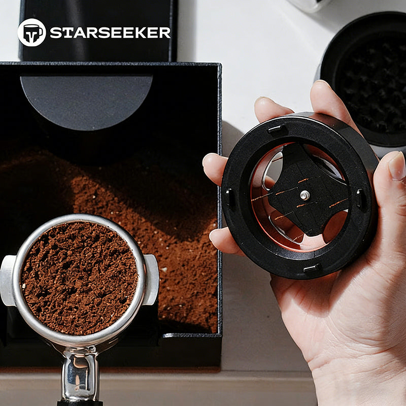 STARSEEKER 58mm WDT Espresso Distribution Tool with Rotating Powder Needle