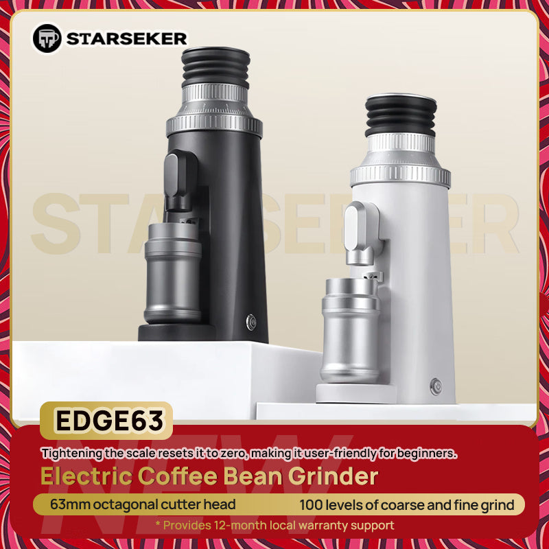 STARSEEKER EDGE63 Electric Coffee Grinder 63mm Cone Burr Espresso Brew Stepped fineness adjustment Bean Grinder Plasma Black