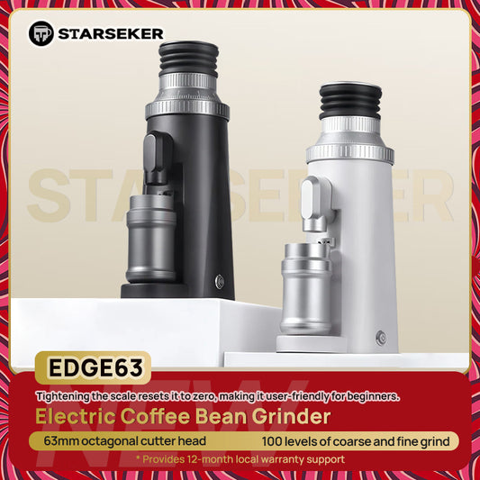 STARSEEKER EDGE63 Electric Coffee Grinder 63mm Cone Burr Espresso Brew Stepped fineness adjustment Bean Grinder Plasma Black