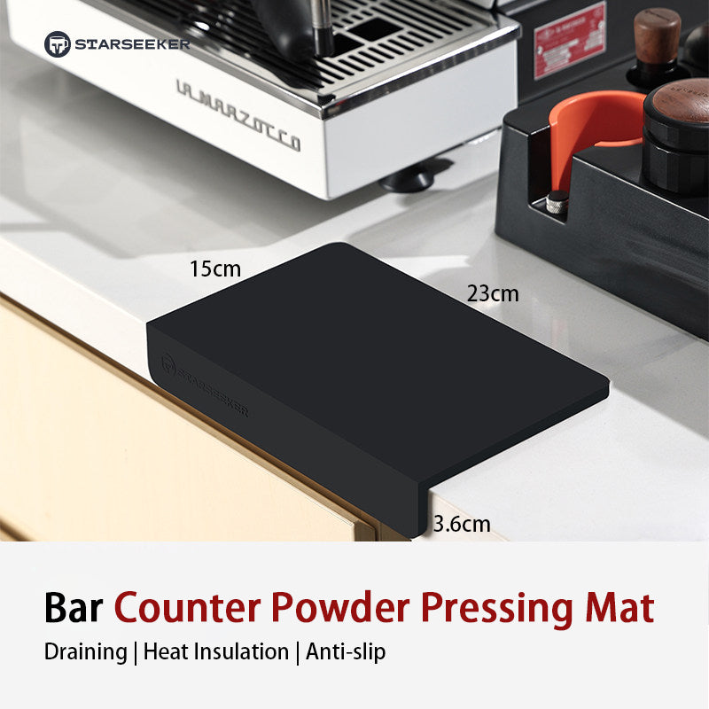 STARSEEKER Silicone Pad: Non-slip silicone pad for coffee tampers and countertops, 90° angle.